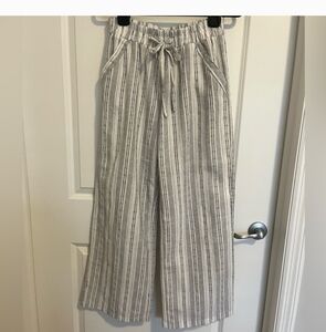 Sienna Sky Black and White Wide Leg Pants with Vertical Stripes Small Used